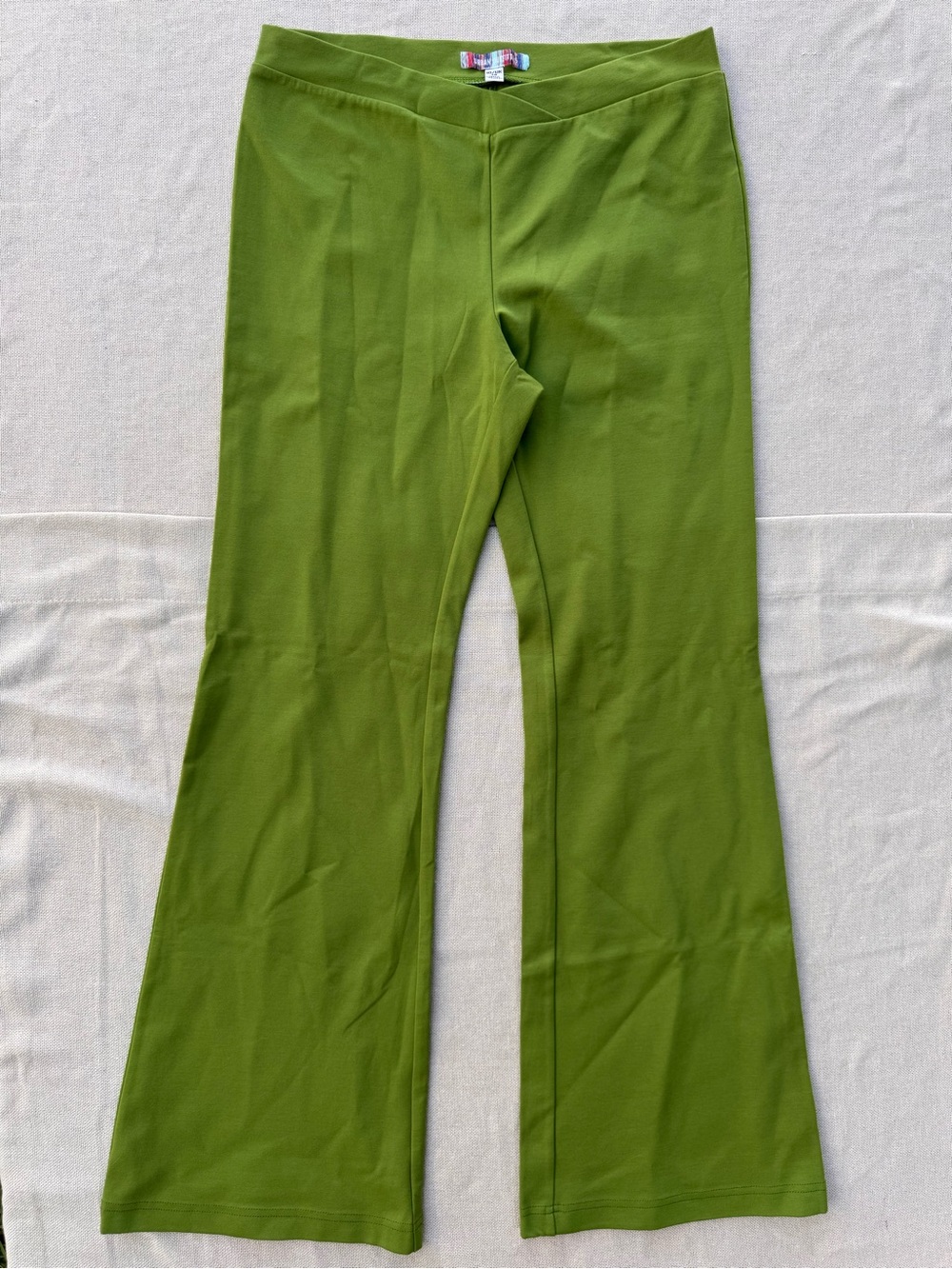 UO Urban Outfitters 90s Y2K Lime Green Chartreuse Stretch Flare Bootcut Pants